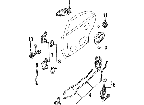 2000 Ford Escort Handle, Outside, Blue, Outer Passenger Side Diagram for XS4Z5426604AAA