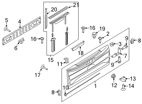 2019 Ford F-150 Tail Gate Diagram