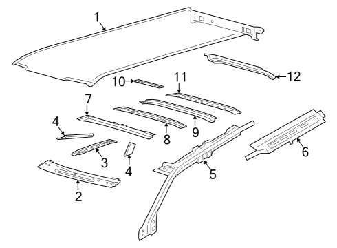 2021 Lincoln Navigator Roof & Components Diagram