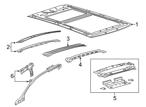 2022 Ford Edge Roof & Components Diagram