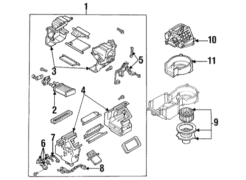 1994 Ford Probe Heater Core Diagram for F32Z18476A
