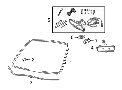 2009 Ford Taurus X Windshield Glass Diagram