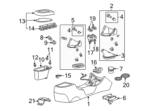 2003 Ford Mustang Console Panel, Center Diagram for 1R3Z-63045A36-AAB