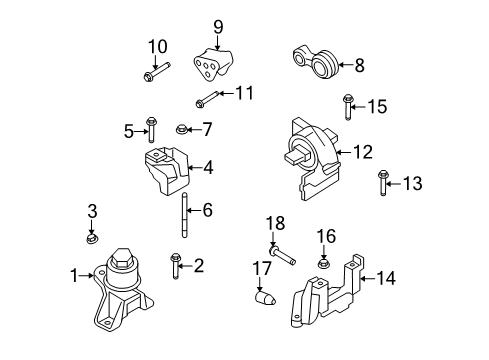 2008 Mercury Milan Engine & Trans Mounting Diagram