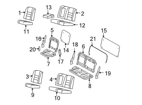 2006 Ford F-250 Super Duty Rear Bench Seat Diagram