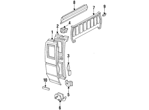 1994 Ford Ranger Back Panel, Exterior Trim, Side Panel & Components Diagram