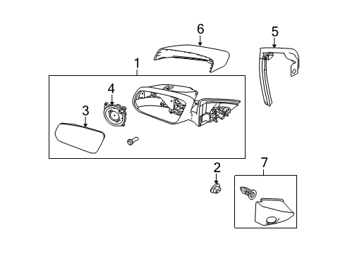2012 Ford Mustang Mirror Assembly, Driver Side Diagram for BR3Z-17683-AA