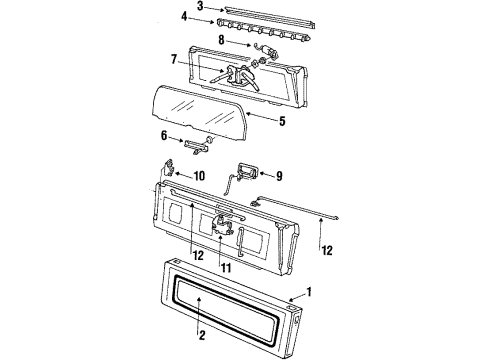 1986 Ford Bronco Tail Gate Diagram