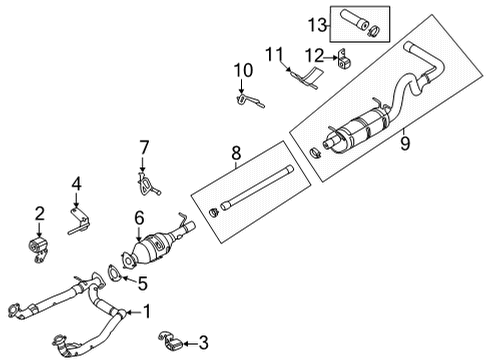 2021 Ford E-350 Super Duty Exhaust Components Diagram