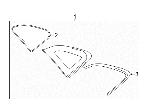 2016 Lincoln MKC Quarter Panel - Glass & Hardware Diagram