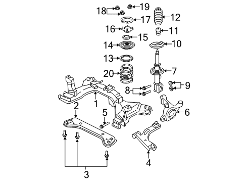 2008 Ford Escape Coil Spring, Front Diagram for 5M6Z-5310-AB