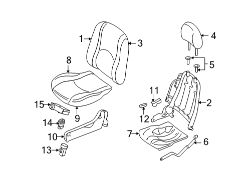2005 Ford Escape Seat Cushion Pad, Front Passenger Side Diagram for 5L8Z-78632A22-AC