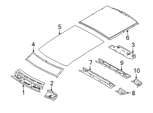 2014 Ford Transit Connect Roof & Components Diagram