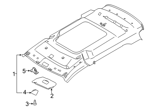 2014 Ford Transit Connect Interior Trim - Roof Diagram