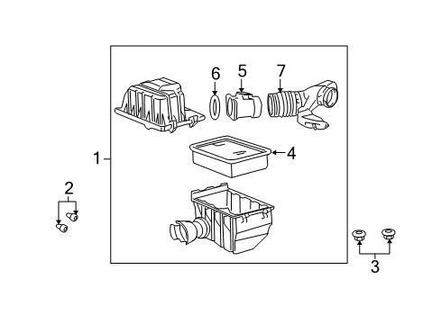 2003 Lincoln Aviator Air Cleaner Assembly Diagram for 2C5Z-9600-AB