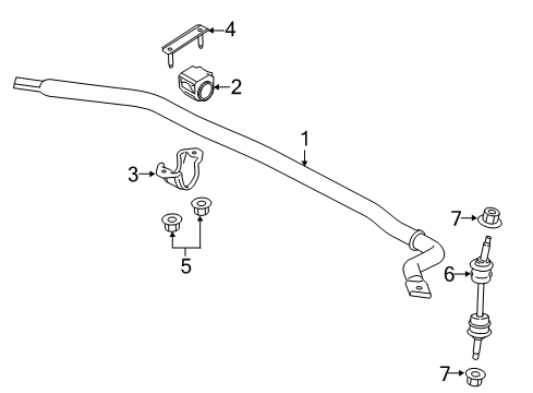 2022 Ford F-150 Stabilizer Bar & Components - Front Diagram