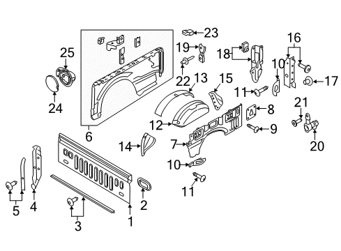 2019 Ford F-150 Front & Side Panels Diagram