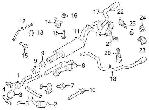 2021 Ford F-150 Muffler, Front Diagram for ML3Z-5230-J