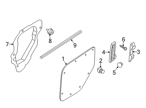 2014 Ford Transit Connect Interior Trim - Side Loading Door Diagram