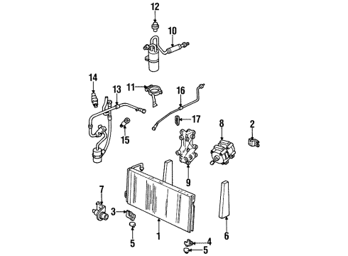 1993 Mercury Villager A/C Condenser, Compressor & Lines Diagram