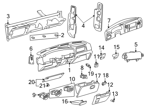 2004 Ford Excursion Instrument Panel Diagram