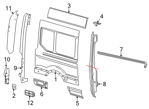 2021 Ford Transit-150 Side Panel & Components Diagram 9 - Thumbnail