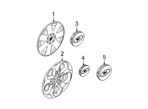 2011 Ford Fusion Wheel Covers & Trim Diagram