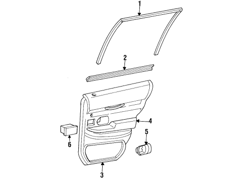 2001 Ford Crown Victoria Armrest Pad, Driver Side Diagram for XW7Z5427619AAB