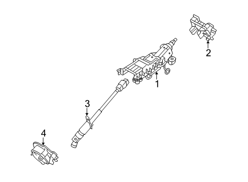 2008 Ford Taurus Steering Column & Wheel, Steering Gear & Linkage Diagram