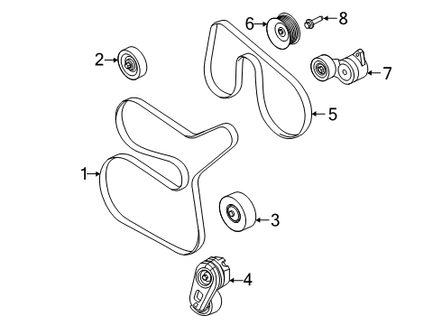 2022 Ford F-350 Super Duty Belts & Pulleys  Diagram 5 - Thumbnail