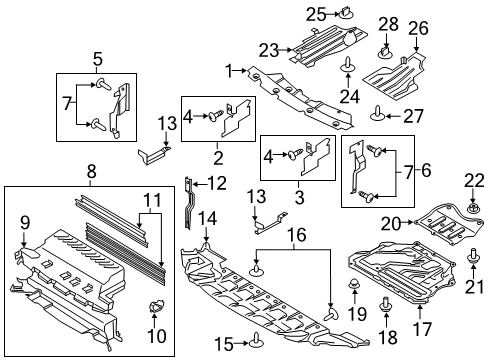 2018 Ford Escape Under Cover, Front Diagram for CV6Z-6774-A