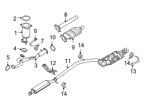 2009 Ford Taurus X Exhaust Components Diagram