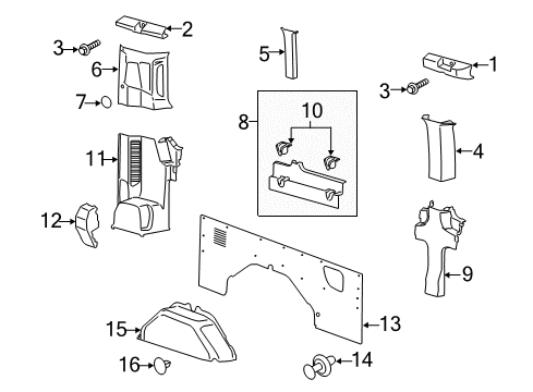 2017 Ford Transit-150 Interior Trim - Side Panel Diagram