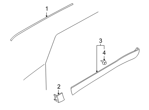 2006 Mercury Mariner Exterior Trim - Pillars, Rocker & Floor Diagram