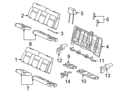 2008 Ford F-150 Rear Seat Components Diagram