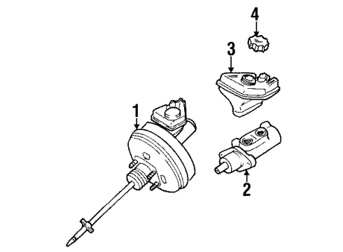 1999 Mercury Cougar Brake Booster, Driver Side Diagram for F7RZ-2005-AA