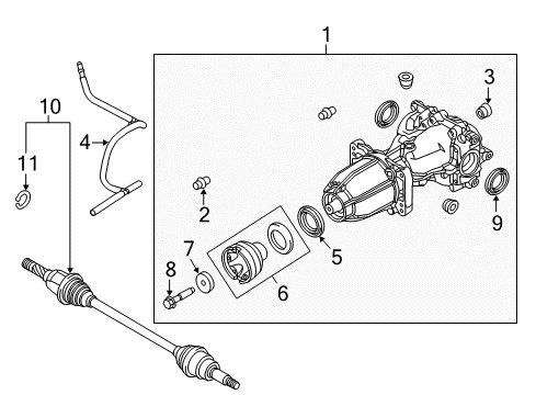 2013 Ford Edge Axle Components - Rear Diagram