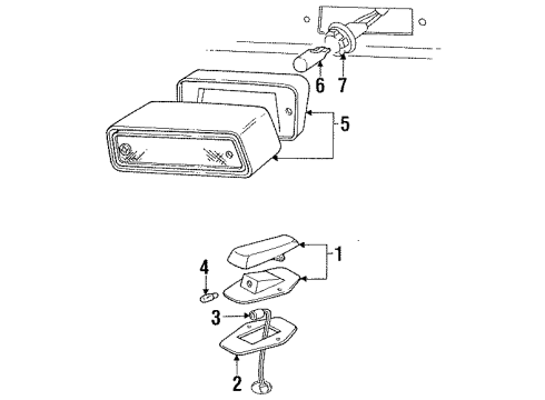 1993 Ford F-250 Roof Lamps Diagram