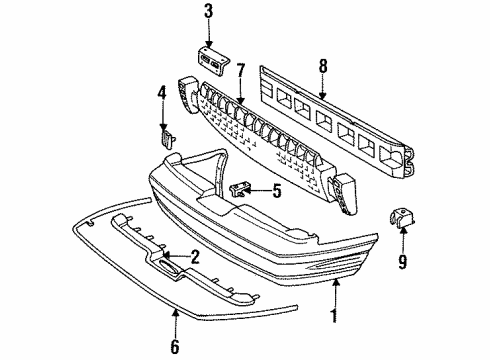 1990 Ford Thunderbird Reinforcement, Driver Side Diagram for E9SZ17D943B
