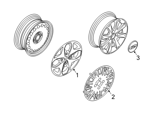 2019 Ford Fiesta Wheel Covers & Trim Diagram