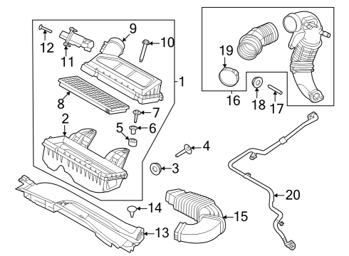 2023 Ford Escape Air Filter Diagram for LX6Z-9601-A