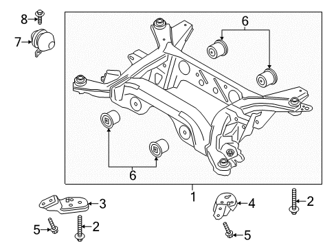 2019 Ford Mustang Suspension Crossmember Diagram for JR3Z-5035-L