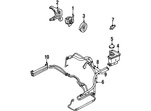 2001 Mercury Cougar Power Steering Pump Diagram for 1S8Z-3A674-AARM