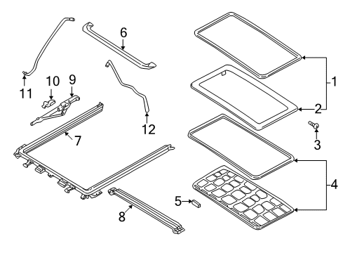 2003 Ford Escape Sunroof, Body Diagram