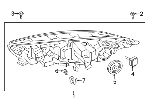 2022 Ford Transit Connect Headlamp Components Diagram 2 - Thumbnail
