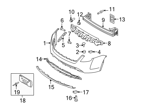 2010 Mercury Milan Front Bumper Diagram 1 - Thumbnail