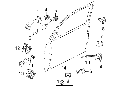 2005 Ford Escape Handle, Inside, Front Inner Driver Side Diagram for 1L8Z-7822601-AAA