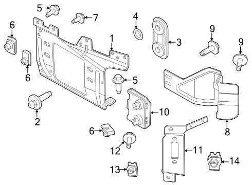 2023 Ford F-250 Super Duty Bumper & Components - Front Diagram