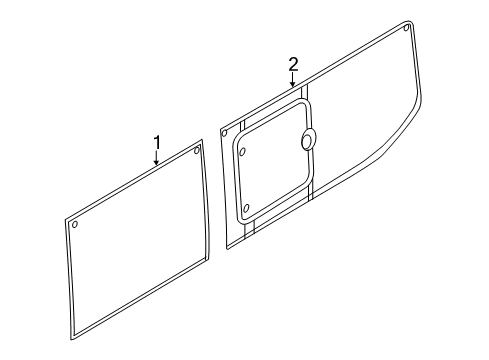 2017 Ford Transit-150 Door Glass, Green, Passenger Side Diagram for HK4Z-6129710-D