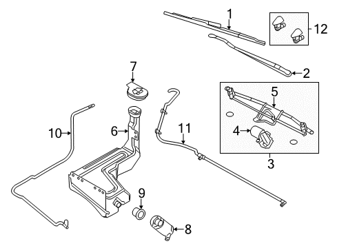 2014 Ford F-250 Super Duty Wiper & Washer Components Diagram